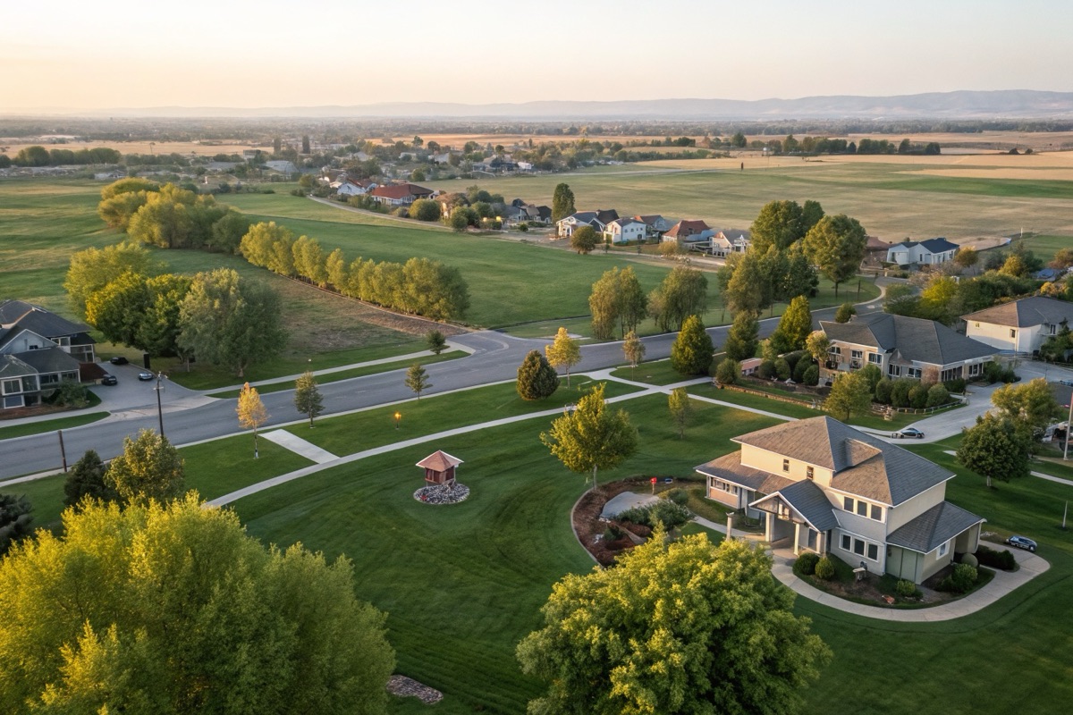 Northwest Meridian — established streets and green space